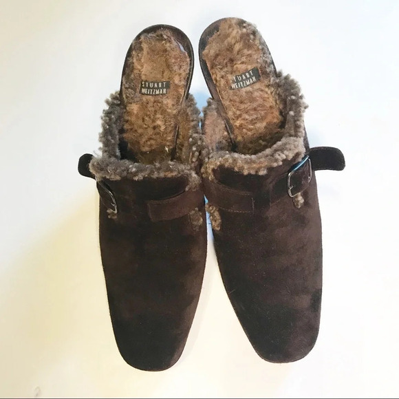 Stuart Weitzman Shui Platform Suede Mules/Clogs - Picture 1 of 6